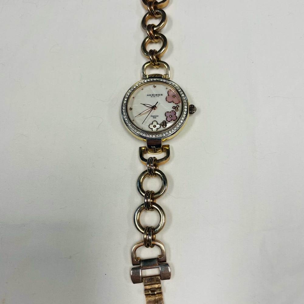 Rose Gold Women's Akribos XXIV Crystal Dial Watch